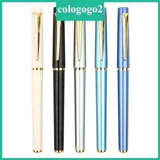 Cologogo2 ปากกาโลหะโครเมี่ยม 0 5 มม. สีดํา สีขาว สีฟ้า สีเขียว สีเงิน หรูหรา