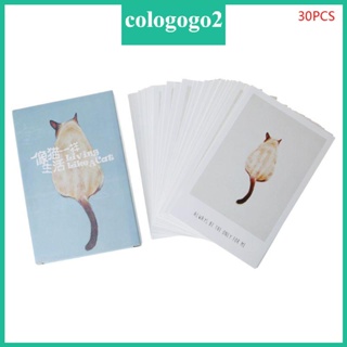 Cologogo2 แผ่นโปสการ์ด ลายแมว สไตล์วินเทจ เรโทร สําหรับตกแต่งบ้าน คริสต์มาส 30 แผ่น