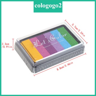 Cologogo2 แผ่นหมึกสีรุ้ง หลากสี สําหรับแสตมป์สมุดภาพ อัลบั้มรูปภาพ งานฝีมือ DIY