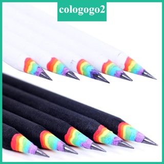 5 Pieces Rainbow Color Pencils Colorful Wood Pencils Bright Round Pencils for Sc