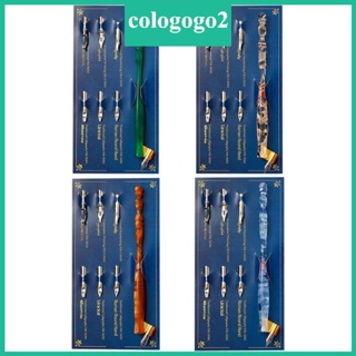 Cologogo2 ที่ใส่ปากกาจุ่มพู่กัน ลายมังงะย้อนยุค พร้อมปลายปากกา 6 หัว สําหรับวาดภาพ สกีนตัวอักษร