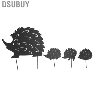 Dsubuy Small Hedgehog Plug In  Decoration 4Pcs Metal Decorative Garden