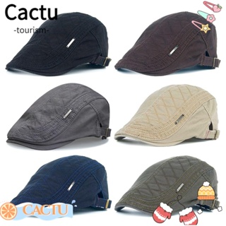 Cactu หมวกแก๊ป ผ้าฝ้าย ลําลอง แบบแบน อุปกรณ์เสริม สําหรับขับรถ