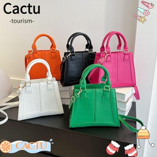 Cactu กระเป๋าสะพายไหล่ หนัง PU สีพื้น สําหรับผู้หญิง