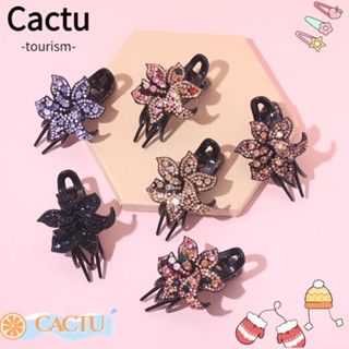 Cactu กิ๊บติดผม ประดับคริสตัล พลอยเทียม รูปดอกไม้ ทนทาน