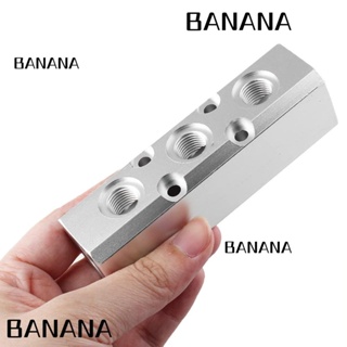 Banana1 บล็อกกระจายอากาศ พอร์ตเอาท์พุท G1/2 G1/4 นิ้ว นิวเมติก 3 ทาง อลูมิเนียมอัลลอย PT 2 ชิ้น