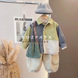 พร้อมส่ง ขายดี ชุดเสื้อเชิ้ต สองชิ้น ขนาดเล็ก สไตล์เกาหลี ญี่ปุ่น แฟชั่นฤดูใบไม้ผลิ ฤดูใบไม้ร่วง สําหรับเด็กผู้ชาย 2023