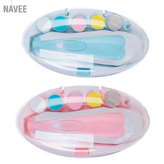 NAVEE 6 in 1 Electronic Baby Nail Clipper ไฟล์ปลอดภัยหัวบดเล็บชุดแต่งเล็บสำหรับเล็บทารกแรกเกิด