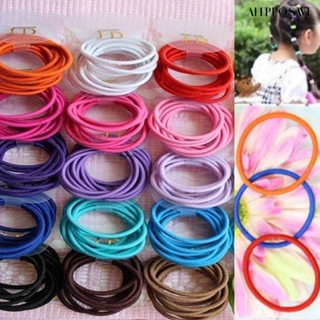 [AS] ยางรัดผมหางม้า แบบยืดหยุ่น สีพื้น เรียบง่าย สําหรับเด็กผู้หญิง 10 ชิ้น