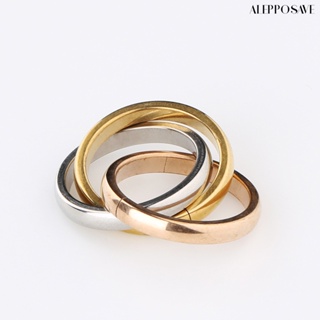 [AS] แหวนสเตนเลส แบบ 3 ชั้น บาง เรียบง่าย ของขวัญแฟชั่น สําหรับผู้หญิง