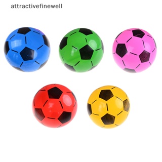 [attractivefinewell] ลูกบอลฟุตบอล PVC แบบเป่าลม ของเล่นชายหาด สําหรับเด็ก 1 ชิ้น