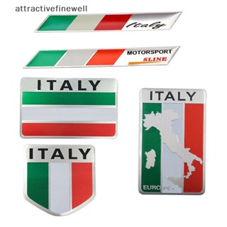 [attractivefinewell] สติกเกอร์ธงชาติอิตาลี 3D โลหะ อลูมิเนียม สําหรับตกแต่งรถยนต์ TIV
