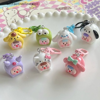 [attractivefinewell] พวงกุญแจ จี้ตุ๊กตาฟิกเกอร์ อนิเมะ Melody Cinnamoroll ขนาดเล็ก สําหรับห้อยกระเป๋า