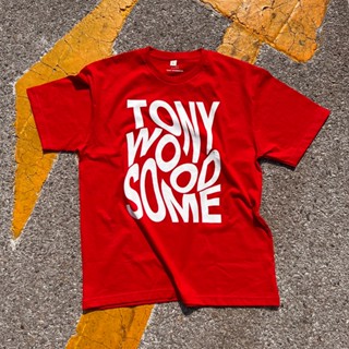 Tony WoodSome เสื้อยืดแขนสั้นพิมพ์ลายสีขาวดำแดง Unisex