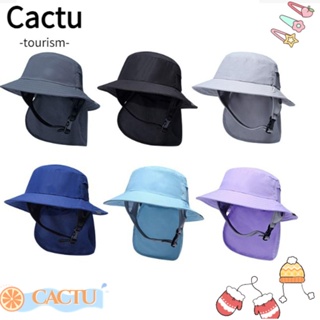 Cactu หมวกบักเก็ต ผู้หญิง ระบายอากาศ กันน้ํา เล่นเซิร์ฟริมทะเล กันแดด หมวกสุดเท่