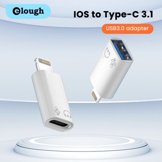Elough อะแดปเตอร์แปลงไฟ OTG ตัวผู้ เป็น USB 3.0 ตัวเมีย ชาร์จเร็ว Type C เป็น L