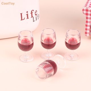 Cooltoy แก้วไวน์แดงจิ๋ว สําหรับตกแต่งบ้านตุ๊กตา 4 ชิ้น