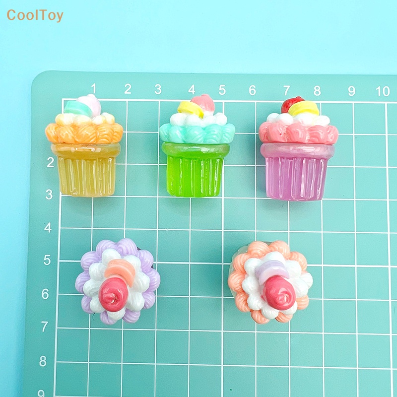 cooltoy-2-ชิ้น-จําลอง-เรืองแสง-เรซิ่น-เค้ก-เครื่องประดับ-ถ้วยเค้ก-ของเล่น-น่ารัก-เครื่องประดับตกแต่ง-ขายดี