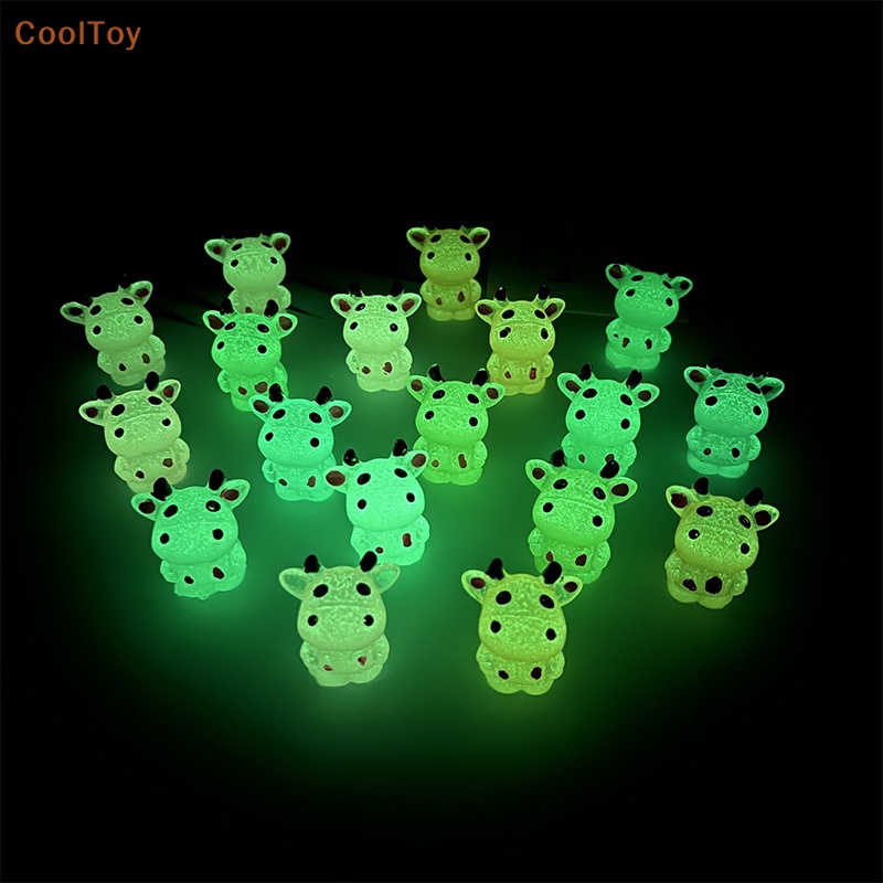 cooltoy-ขายดี-เครื่องประดับเรซิ่น-เรืองแสง-ลายการ์ตูนวัวน่ารัก-สําหรับตกแต่ง-2-ชิ้น