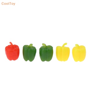 Cooltoy โมเดลพริกไทยจําลอง ขนาดเล็ก สําหรับตกแต่งบ้านตุ๊กตา 5 ชิ้น