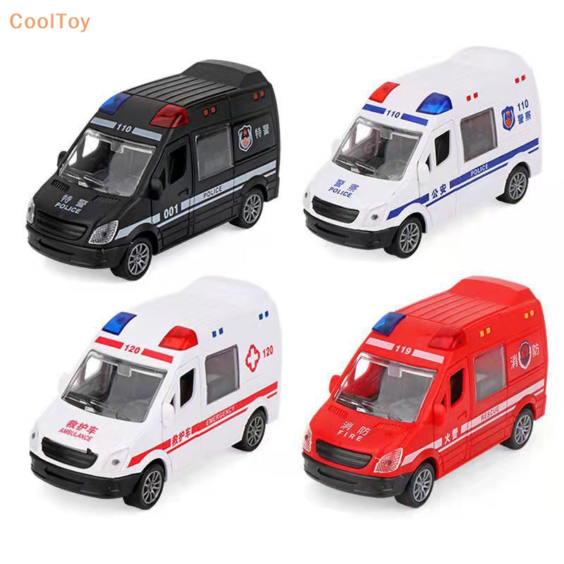 cooltoy-รถดับเพลิงโรงพยาบาลกู้ภัยรถพยาบาลรถตํารวจ-abs-รถรุ่นหล่นที่ทนต่อการเปิดประตูรถของเล่นสําหรับเด็กผู้ชายของขวัญขายดี