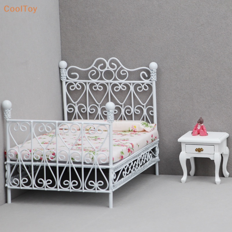 cooltoy-โมเดลเตียงคู่-เฟอร์นิเจอร์-ขนาดมินิ-1-12-สําหรับตกแต่งบ้านตุ๊กตา-ห้องนั่งเล่น