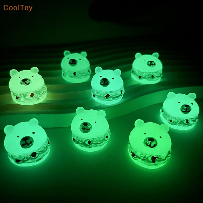 cooltoy-ขายดี-ฟิกเกอร์เรซิ่น-รูปหมี-เรืองแสง-ขนาดเล็ก-สําหรับตกแต่งเค้ก-แดชบอร์ดรถยนต์-บ้าน-สวน-2-ชิ้น