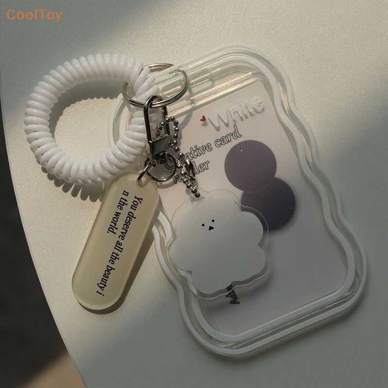 cooltoy-พวงกุญแจ-จี้รูปก้อนเมฆ-สีโปร่งใส-สําหรับใส่โฟโต้การ์ด-เครื่องเขียน