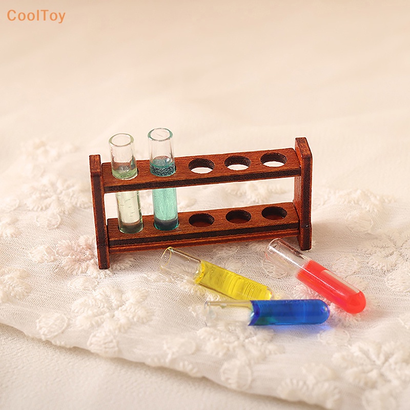 cooltoy-ขายดี-โมเดลหลอดทดลอง-ขนาดเล็ก-1-12-พร้อมแร็ค-สําหรับตกแต่งบ้านตุ๊กตา-ห้องปฏิบัติการ-1-ชุด