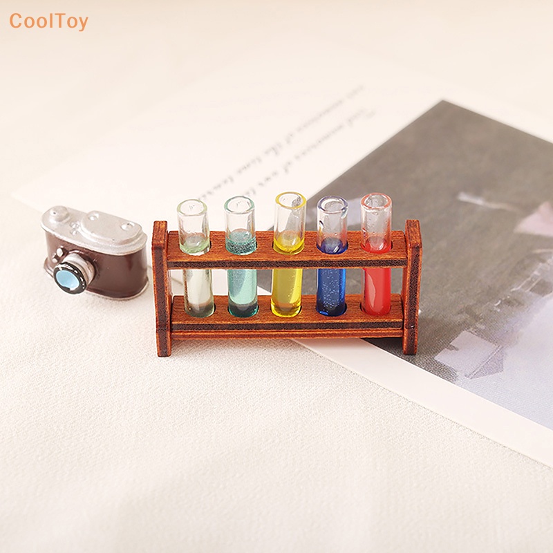 cooltoy-ขายดี-โมเดลหลอดทดลอง-ขนาดเล็ก-1-12-พร้อมแร็ค-สําหรับตกแต่งบ้านตุ๊กตา-ห้องปฏิบัติการ-1-ชุด