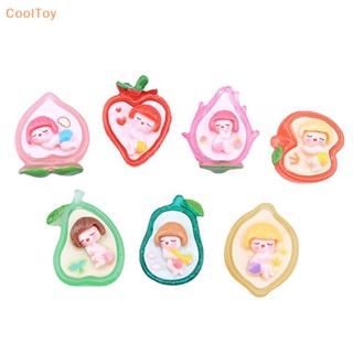 Cooltoy แผ่นเรซิ่น รูปผลไม้น่ารัก สําหรับทําเครื่องประดับ กิ๊บติดผม 10 ชิ้น