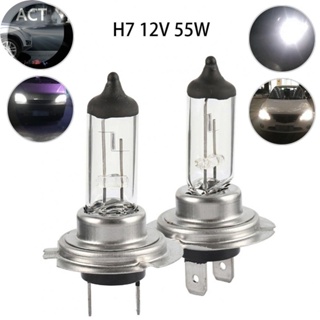 ไฟหน้าฮาโลเจน H7 12V DC 55W 6000K H7 2 ชิ้น สําหรับรถยนต์ พร้อมแบตเตอรี่ 12V