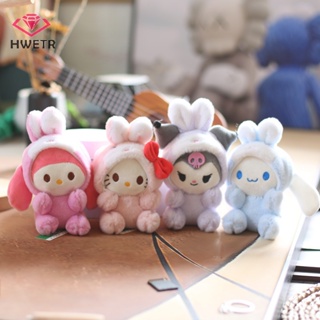 Hwetr พวงกุญแจ จี้ตุ๊กตากระต่าย Sanrio Cinnamoroll Kuromi Melody Pachacco Pom Purin Kawaii น่ารัก