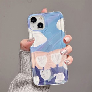 ภาพวาดสีน้ำมันหัวใจรัก ถุงลมนิรภัย เคสไอโฟน Compatible for iPhone 11 14 13 12 Pro Max 7 8 SE XR 11Pro 14 Plus X XS Max