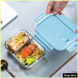 กล่องใส่ข้าว กล่องใส่ข้าวเวฟได้ กล่องข้าว 2/3 ช่อง  (600ml/950ml/1000ml) พร้อมช้อนส้อม กล่องแบ่ง 2/3 ช่อง (BPA Free)