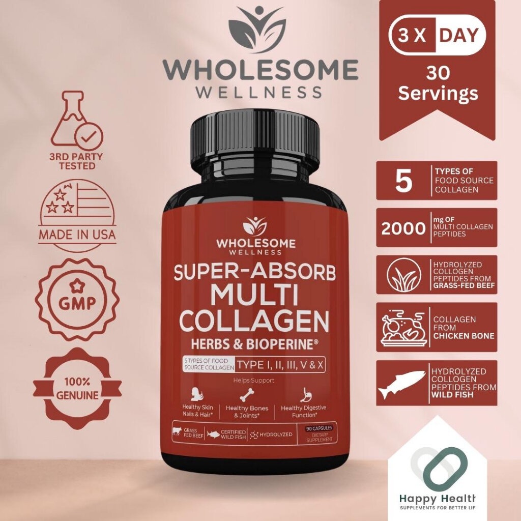 Wholesome Wellness SuperAbsorb Multi Collagen Peptides Protein