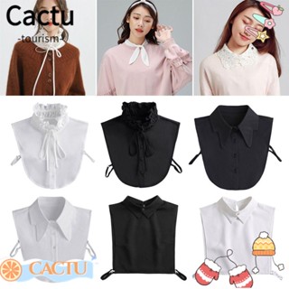 Cactu เสื้อเชิ้ตคอปกปลอม ถอดออกได้ สไตล์คลาสสิก สําหรับผู้หญิง