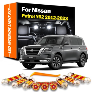 หลอดไฟ LED ติดภายในรถยนต์ สําหรับ Nissan Patrol Y62 2012 2013 2014 2015-2023 15 ชิ้น