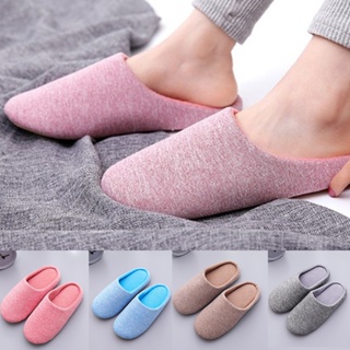 รองเท้าใส่ในบ้าน รองเท้า สลิปเปอร์ พื้นยาง กันลื่น slipper สีพื้น