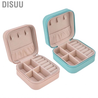 Disuu Portable Jewelry Case Box With Zipper 4-Grid Soft Lining Storage Hot