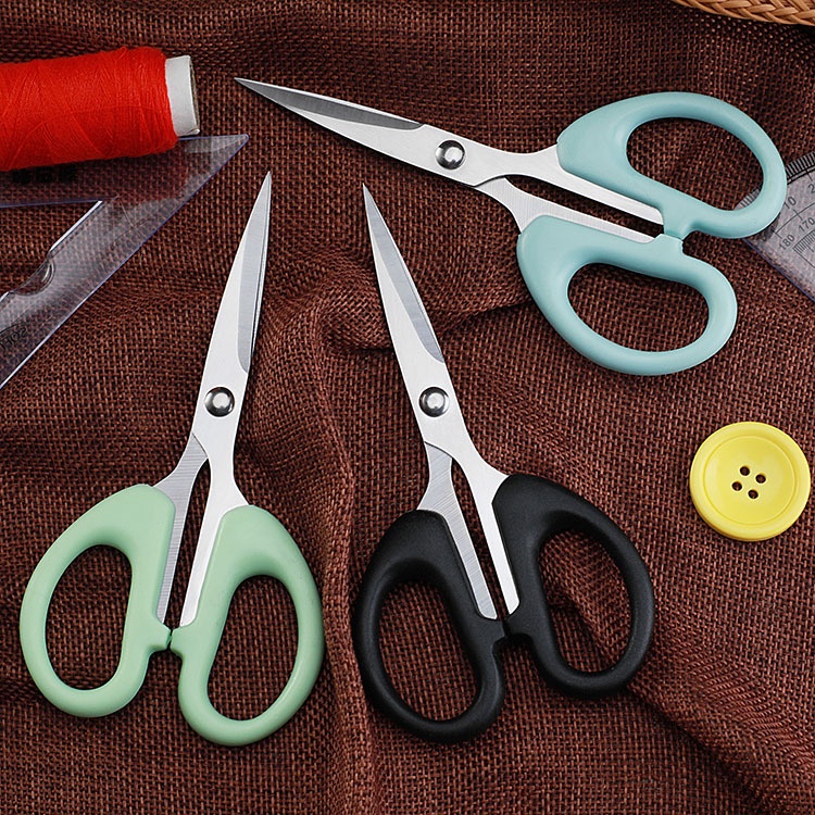 spot-second-hair-stainless-steel-scissors-household-scissors-plastic-handle-student-scissors-stationery-scissors-handmade-office-small-scissors-2-yuan-store-supply-8-cc