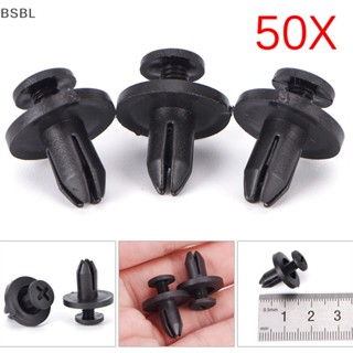 Bsbl คลิปพลาสติก สีดํา 6 มม. สําหรับยึดกันชนรถยนต์ 50 ชิ้น