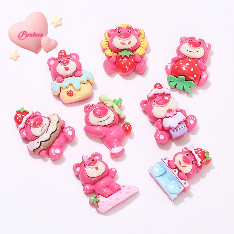 purelove-gt-ใหม่-กิ๊บติดผมเรซิ่น-ลายการ์ตูนดิสนีย์-หมี-สตรอเบอร์รี่น่ารัก-diy-สําหรับตกแต่งสมุดภาพ-เครื่องประดับ-10-ชิ้น