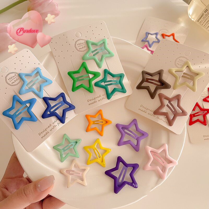 purelove-gt-กิ๊บติดผมโลหะ-รูปดาวน่ารัก-สีสันสดใส-เครื่องประดับ-สําหรับผู้หญิง-3-4-ชิ้น