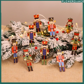 ตกแต่งคริสต์มาสสร้างสรรค์การพิมพ์น่ารักทหารไม้ขนาดเล็กจี้ต้นคริสต์มาสที่มีสีสันอุปกรณ์เสริมดอกไม้