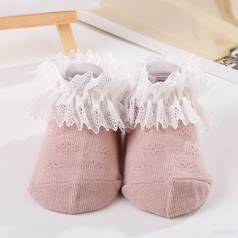 ถุงเท้าเจ้าหญิง-ผ้าลูกไม้-ระบายอากาศ-เป็นมิตรกับผิวหนัง-สําหรับเด็กผู้หญิง-อายุ-0-3-ปี