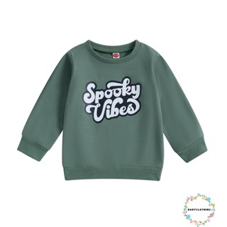 Babyclothes- เสื้อสเวตเตอร์แขนยาว คอกลม พิมพ์ลายตัวอักษร แบบสวมหัว แฟชั่นฤดูใบไม้ร่วง สําหรับเด็กวัยหัดเดิน