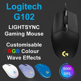 (พร้อมส่ง/12-SHIP)G102 เมาส์เกมมิ่งมีสาย 8000dpi Acklit ปุ่มด้านข้าง พร้อมเมาส์ USB