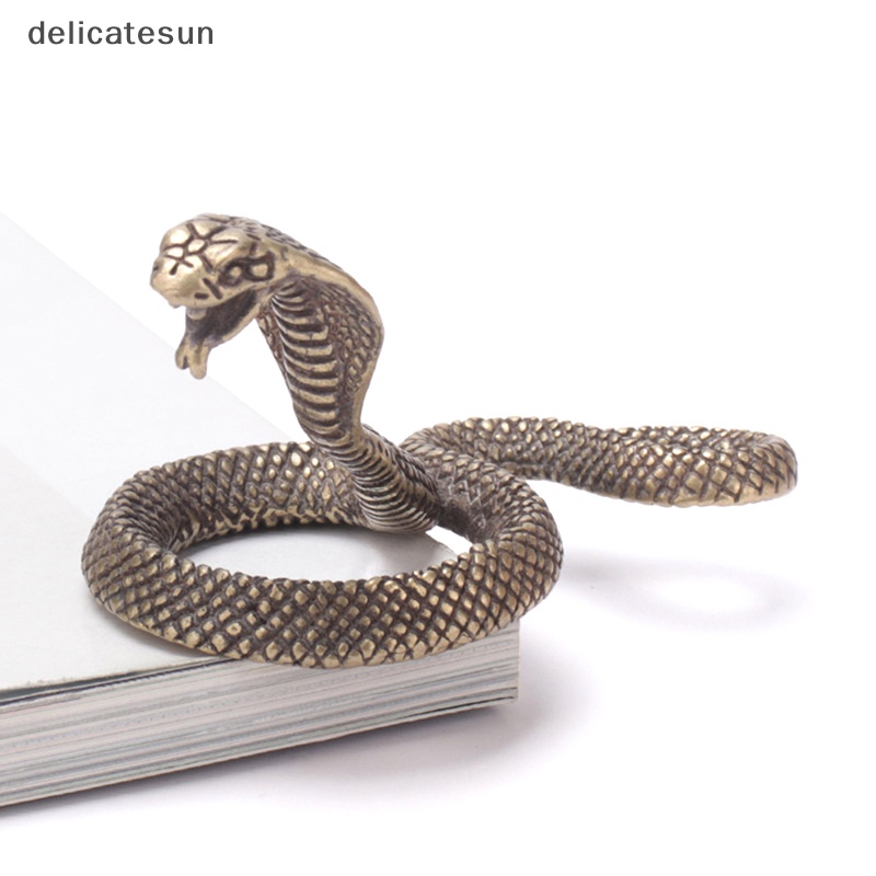 delicatesun-รูปปั้นงูทองเหลืองโบราณ-รูปราศีสัตว์-ขนาดเล็ก