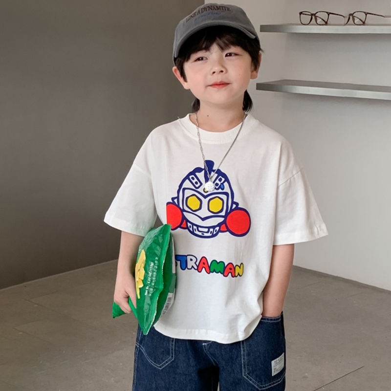 พร้อมส่ง-ลดกระหน่ํา-เสื้อยืดแขนสั้น-ผ้าฝ้ายแท้-ทรงหลวม-ลายอุลตร้าแมน-สไตล์เกาหลี-ญี่ปุ่น-แฟชั่นฤดูร้อน-สําหรับเด็กผู้ชาย-และผู้หญิง-2023